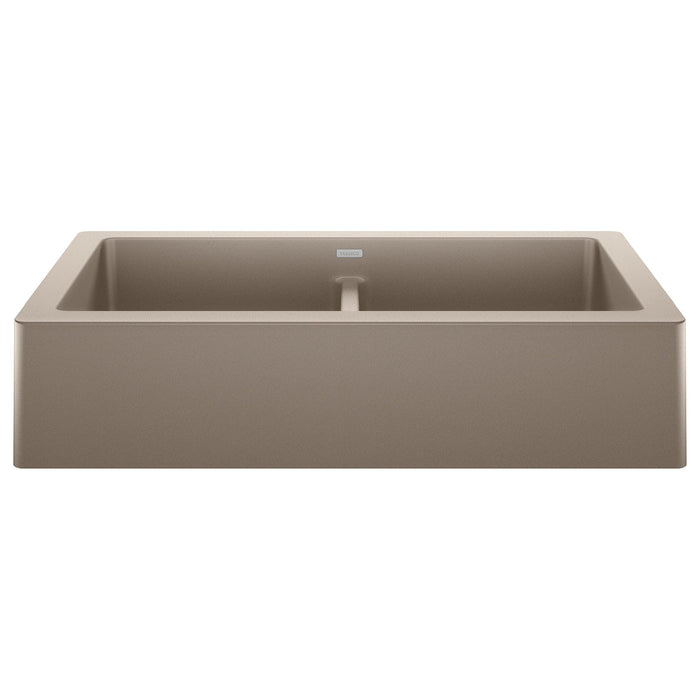 BLANCO 526553 Vintera 33" Equal Double Apron Farmhouse Sink - Truffle