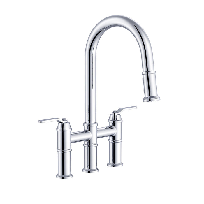 Gerber D434437 Kinzie 2H Bridge Pull-Down Kitchen Faucet 1.75gpm Chrome - Chrome