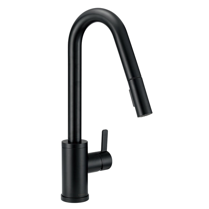 Gerber D457230 Amalfi 1H Pull-Down Kitchen Faucet w/SnapBack Retraction 1.75gpm - Satin Black