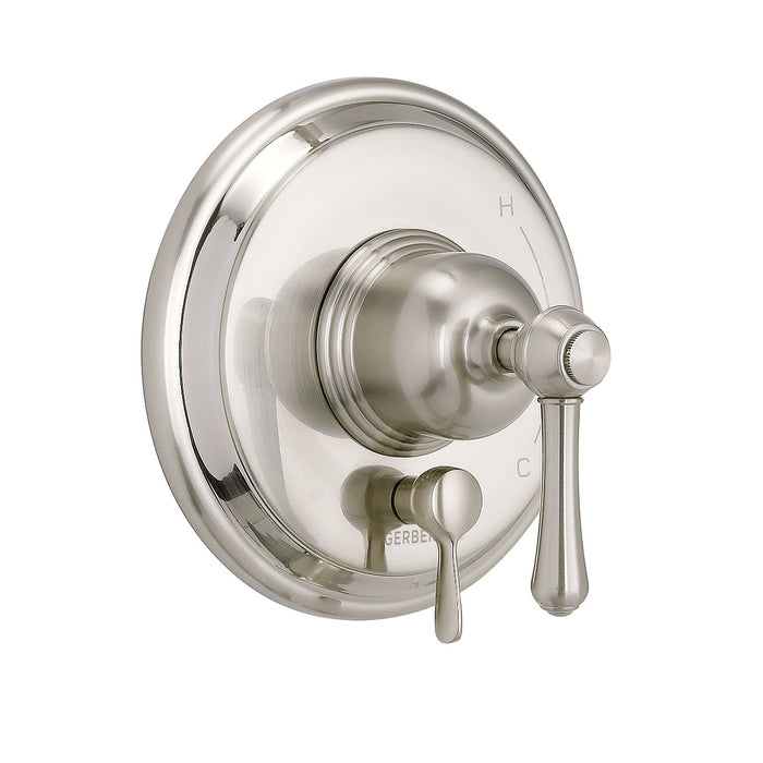 Gerber D500457TC Opulence 1H Pressure Balance Trim Kit & Treysta Cartridge for Valve Only w/ Diverter on Valve Brushed Nickel - Brushed Nickel