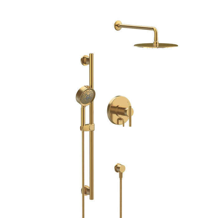 Gerber D990558 Parma Pressure Balance Shower Trim with Parma 5 Function Hand Shower & Drench 10" Showerhead & Versa Slide Bar Kit Brushed Bronze - Brushed Bronze