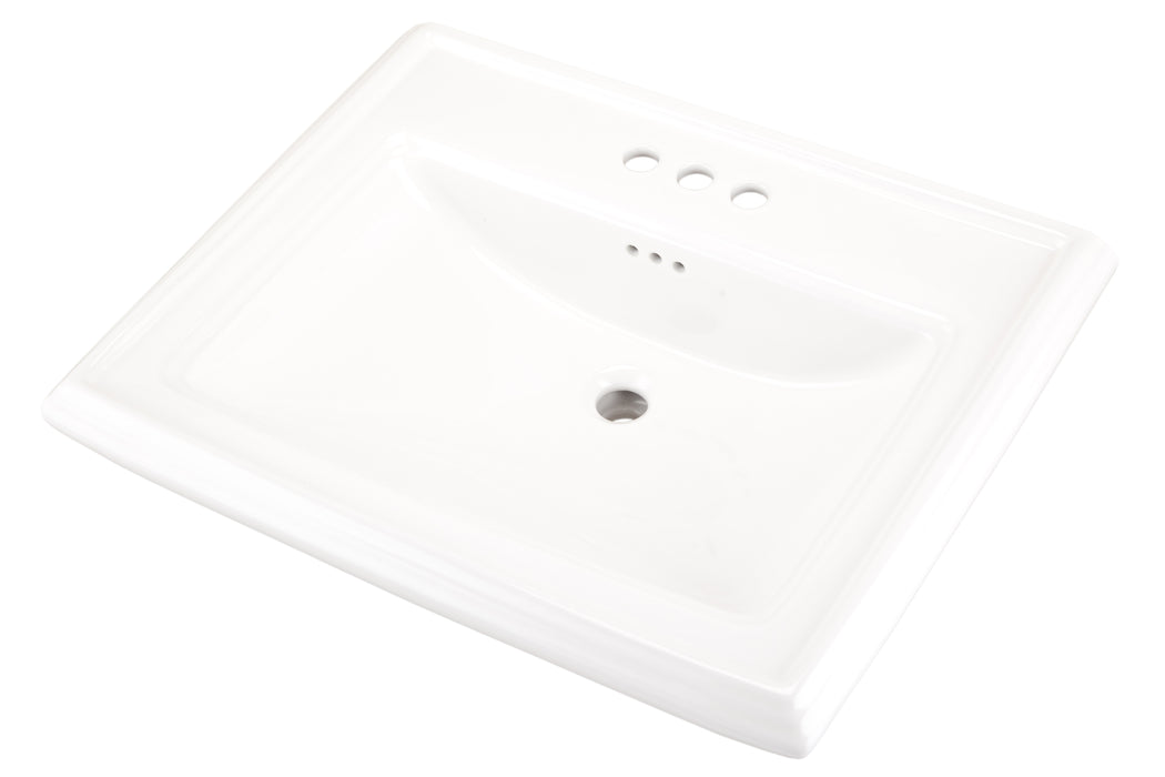 Gerber G0012555 Logan Square Petite Ped Top 24.25"x20.13" 4"CC White - White