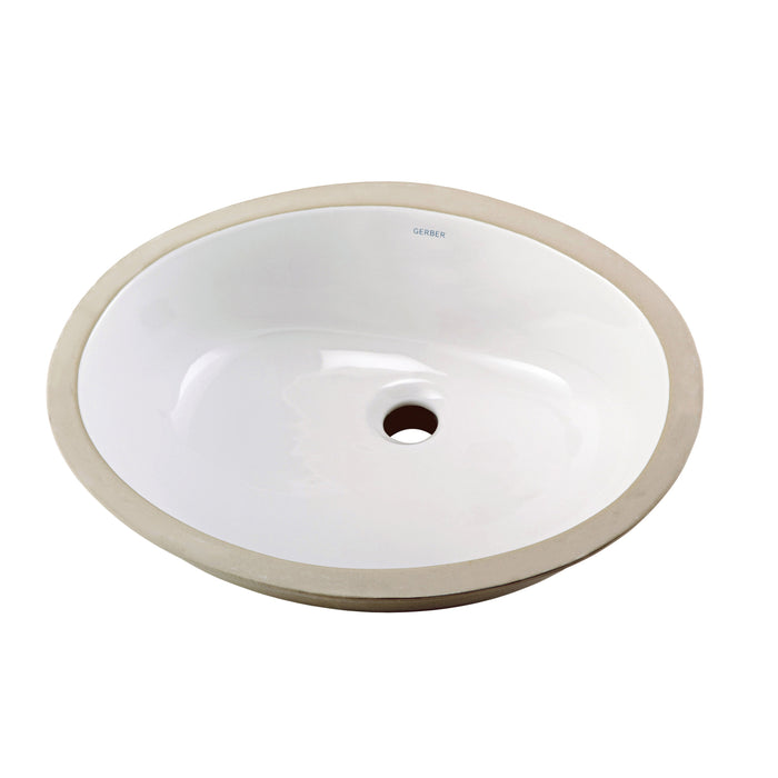 Gerber G0012770F Luxoval Petite Undercounter Lav with Front Overflow 18.25"X15" White - White