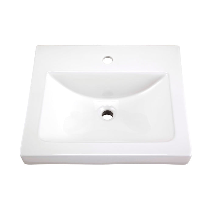 Gerber G0012892 Wicker Park Countertop Lavatory 22-1/16"x17-3/4" Rectangle with U-Shaped Basin - Single Hole White - White