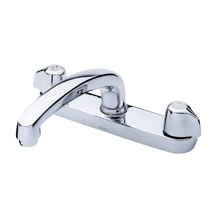 Gerber G0042416 Gerber Classics 2H Kitchen Faucet Deck Plate Mounted w/ Metal Handles & Cast Brass Spout 1.75gpm Compression Cartridge Chrome - Chrome