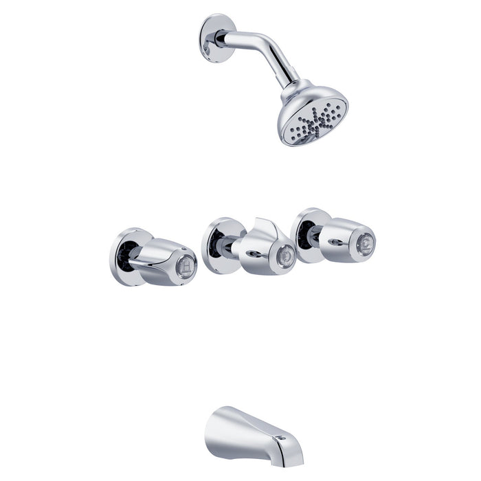 Gerber G004713083 Gerber Classics Three Handle 11 Inch Centers Tub & Shower Fitting 1.75gpm Chrome - Chrome