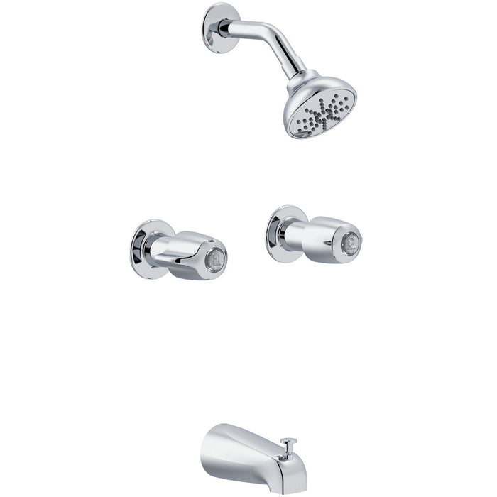 Gerber G0048721 Gerber Classics Two Handle Threaded Escutcheon Tub & Shower Fitting with Sweat Connections 1.75gpm Chrome - Chrome