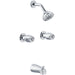 Gerber G0048721 Gerber Classics Two Handle Threaded Escutcheon Tub & Shower Fitting with Sweat Connections 1.75gpm Chrome - Chrome