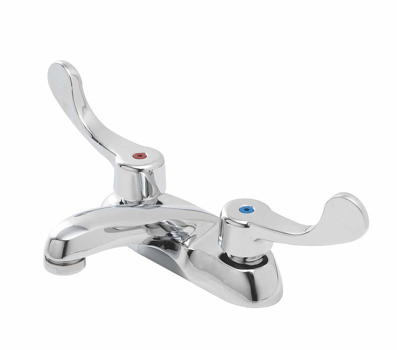 Gerber GC044541 Commercial 2H Centerset Lavatory Faucet w/ Wrist Blade Handles & Less Drain 0.5gpm Chrome - Chrome
