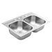 Moen GS202134 33"X22" Steel 20 Gauge Double Bowl Drop In Sink