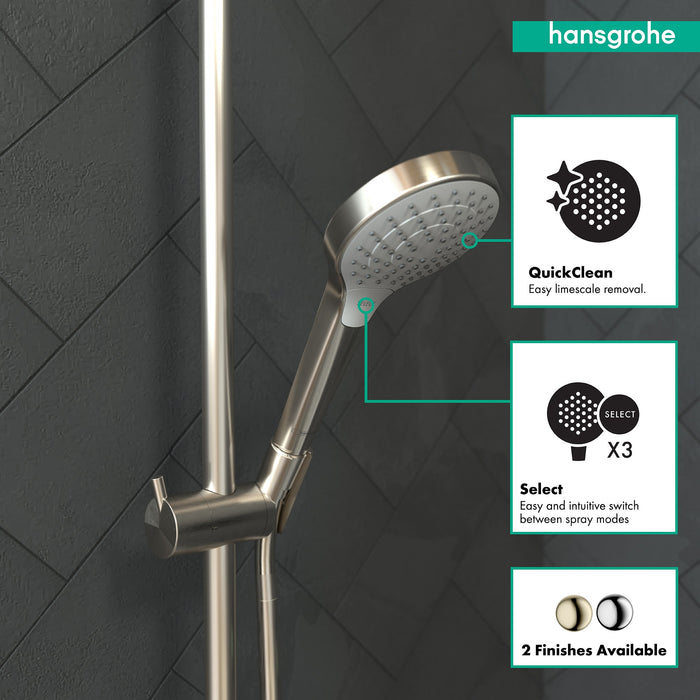 hansgrohe 26803401 Croma Select S 2.5 GPM Vario-Function Handshower with Select and Quick Clean Technologies in...