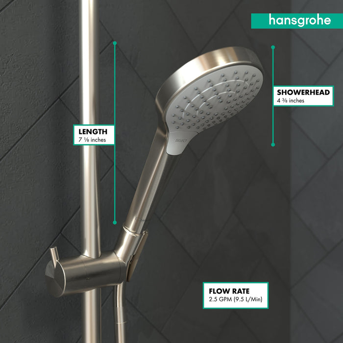 hansgrohe 26803401 Croma Select S 2.5 GPM Vario-Function Handshower with Select and Quick Clean Technologies in...
