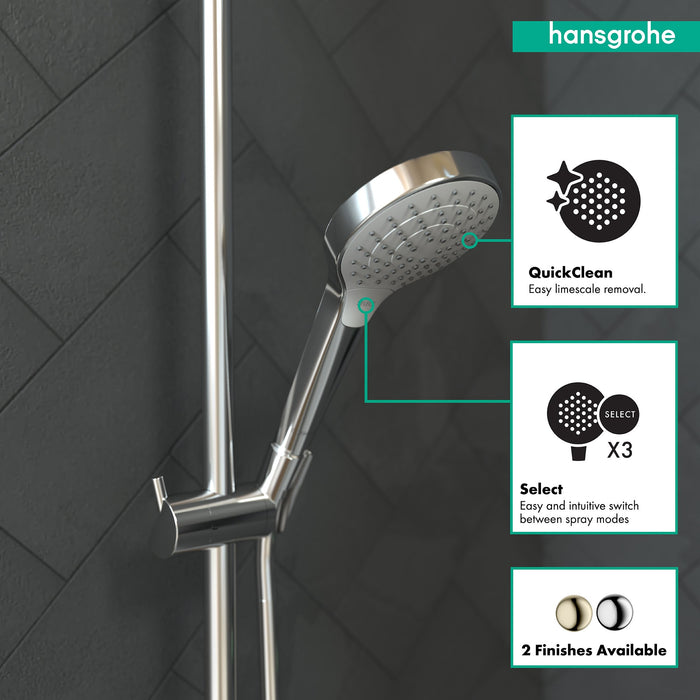 hansgrohe 26803401 Croma Select S 2.5 GPM Vario-Function Handshower with Select and Quick Clean Technologies in...