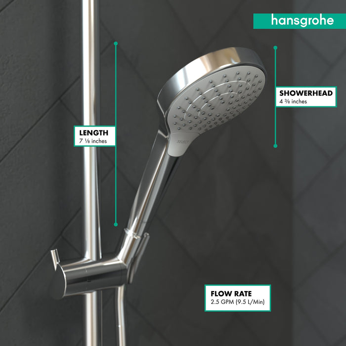 hansgrohe 26803401 Croma Select S 2.5 GPM Vario-Function Handshower with Select and Quick Clean Technologies in...