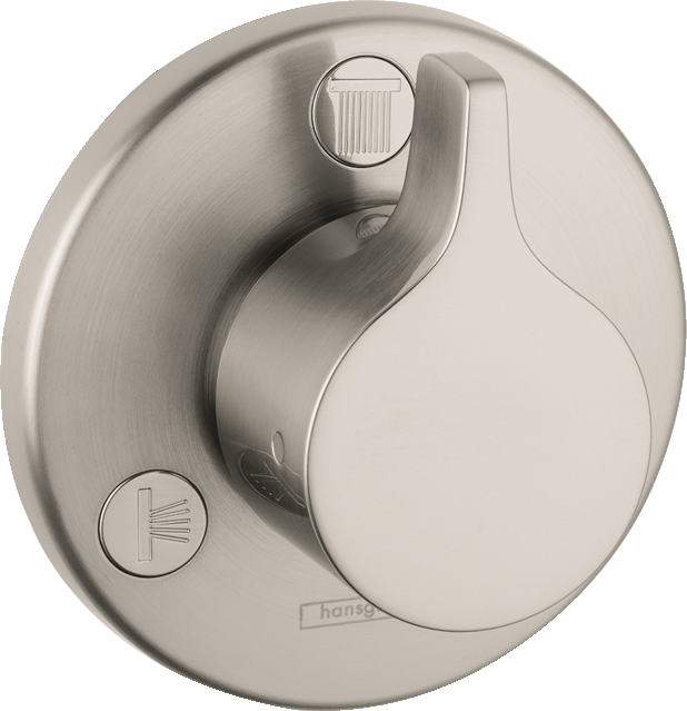 hansgrohe 04354000 S/E Trio/Quattro Diverter Trim - Less Valve in Chrome, brushed nickel