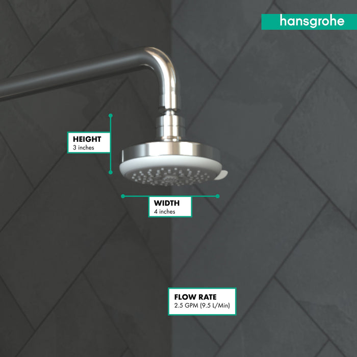 hansgrohe Croma 100 Showerhead E 3-Jet, 2.5 GPM, chrome - view 4