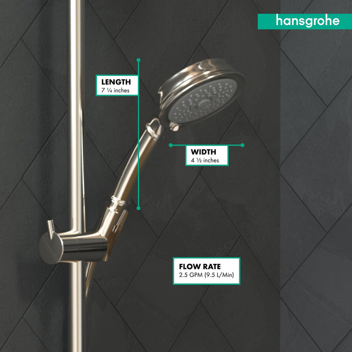 hansgrohe Croma 100 Classic Handshower 3-Jet, 2.5 GPM