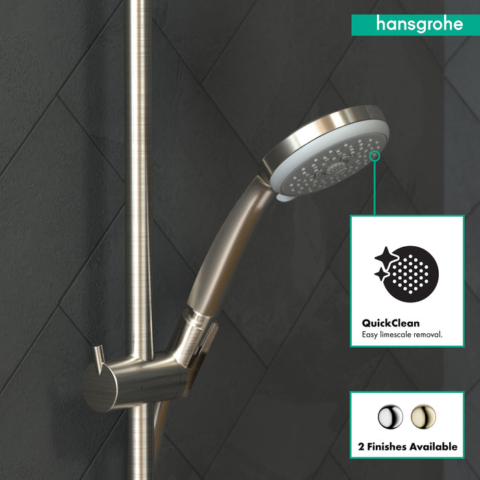 hansgrohe Croma 100 Handshower E 3-Jet, 2.5 GPM, brushed nickel - view 4