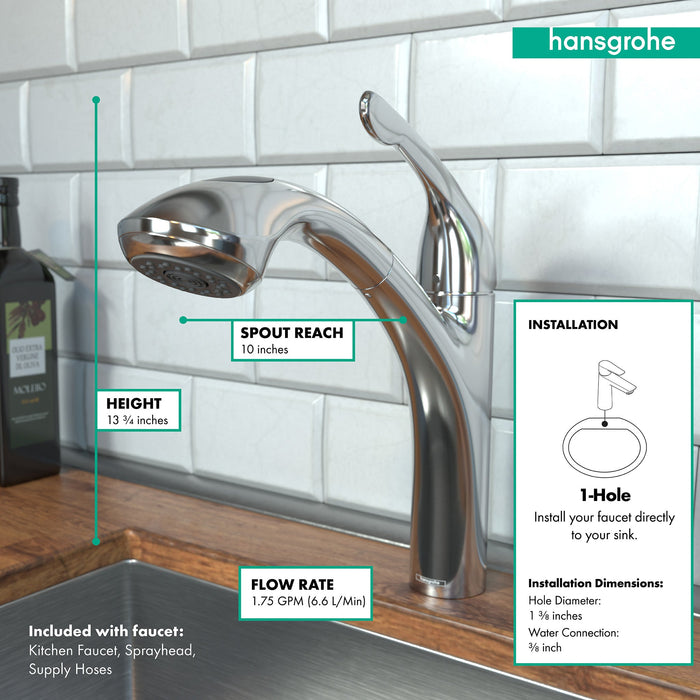 hansgrohe Allegro E Kitchen Faucet, 2-Spray Pull-Out, 1.75 GPM