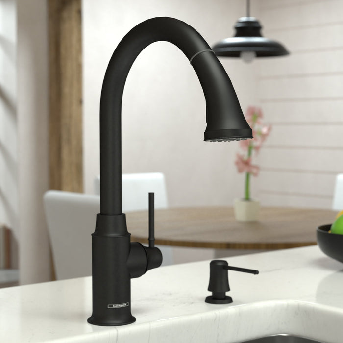 hansgrohe Talis C HighArc Kitchen Faucet, 2-Spray Pull-Down, 1.75 GPM, matte black - view 2