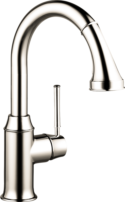hansgrohe Talis C Prep Kitchen Faucet, 2-Spray Pull-Down, 1.75 GPM, polished nickel