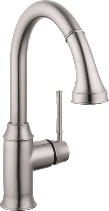 hansgrohe Talis C Prep Kitchen Faucet, 2-Spray Pull-Down, 1.75 GPM, stainless steel optic
