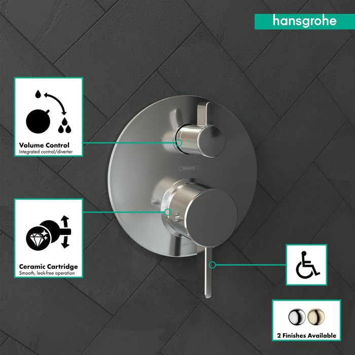 hansgrohe Ecostat Thermostatic Trim S with Volume Control