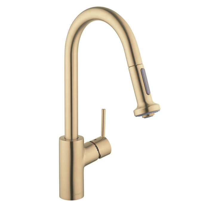 hansgrohe Talis S?? HighArc Kitchen Faucet, 2-Spray Pull-Down, 1.5 GPM, brushed gold optic