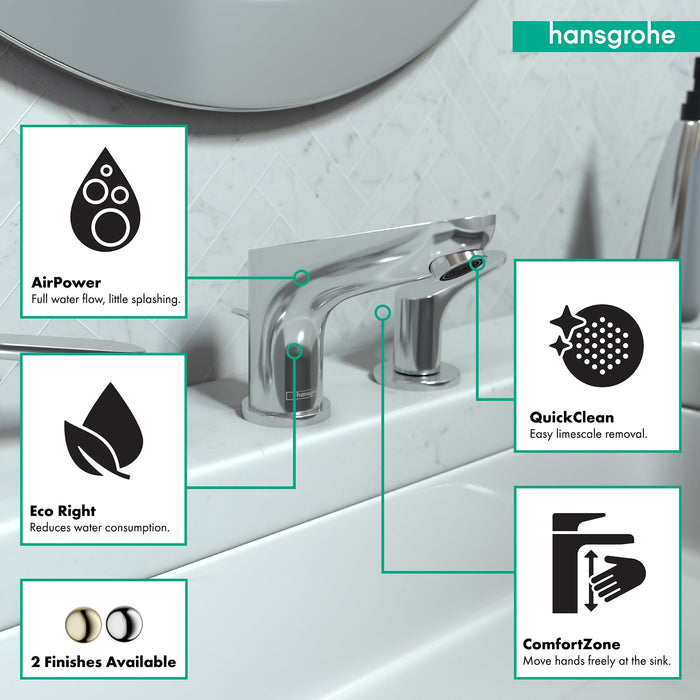 hansgrohe Focus Widespread Faucet 100 with Pop-Up Drain, 1.2 GPM, chrome - view 3