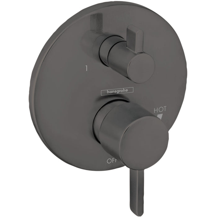 hansgrohe Ecostat Pressure Balance Trim S with Diverter, brushed black chrome