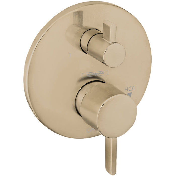 hansgrohe Ecostat Pressure Balance Trim S with Diverter, brushed bronze