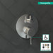 hansgrohe Ecostat Pressure Balance Trim S with Diverter, chrome - view 3