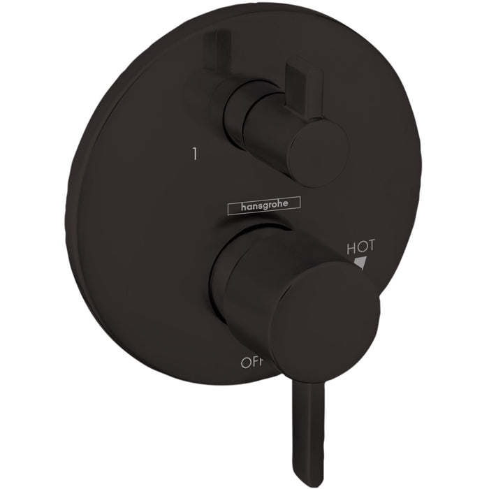 hansgrohe Ecostat Pressure Balance Trim S with Diverter, matte black