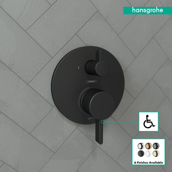 hansgrohe Ecostat Pressure Balance Trim S with Diverter, matte black - view 3