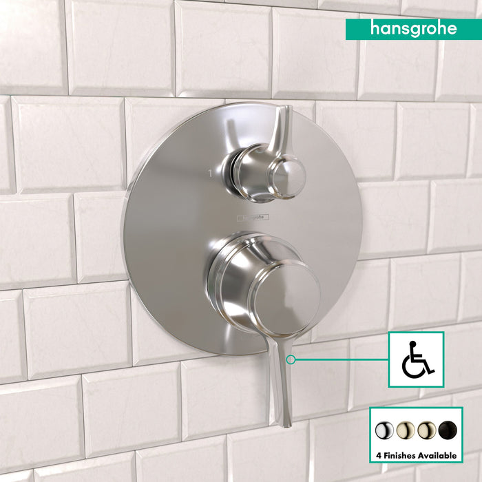 hansgrohe Ecostat Classic Pressure Balance Trim with Diverter, Round