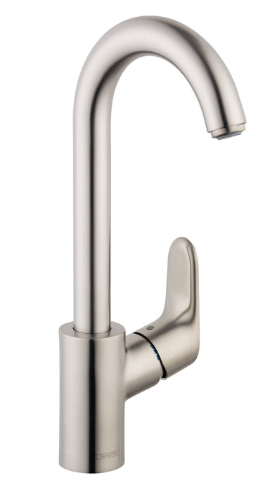 hansgrohe Focus Bar Faucet, 1.5 GPM, stainless steel optic