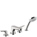 hansgrohe Focus 4-Hole Roman Tub Set Trim with 1.8 GPM Handshower, chrome