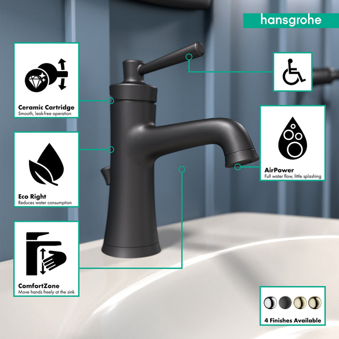 hansgrohe Joleena Single-Hole Faucet 100 with Pop-Up Drain, 1.2 GPM