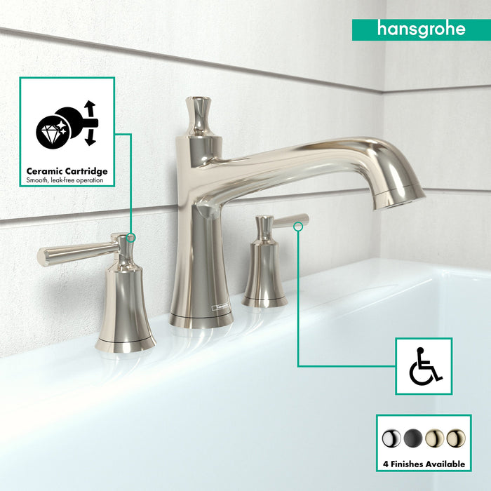 hansgrohe Joleena 3-Hole Roman Tub Set Trim, polished nickel - view 3