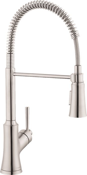 hansgrohe Joleena Semi-Pro Kitchen Faucet, 2-Spray, 1.75 GPM, stainless steel optic