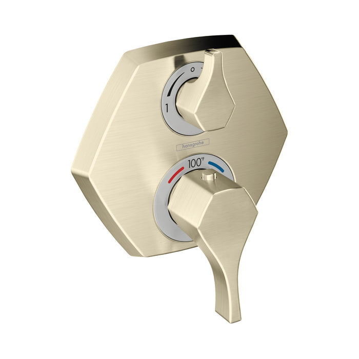 hansgrohe Locarno Thermostatic Trim with Volume Control, brushed nickel