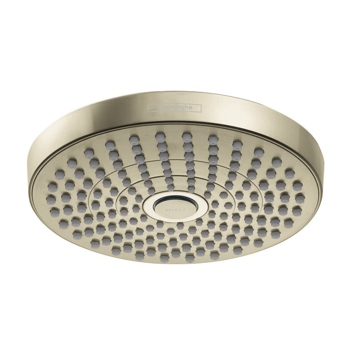 hansgrohe Croma Select S Showerhead 180 2-Jet, 2.5 GPM, polished nickel