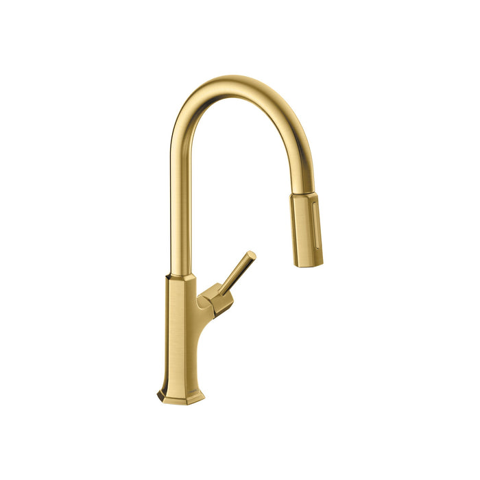 hansgrohe Locarno HighArc Kitchen Faucet, 2-Spray Pull-Down, 1.75 GPM, brushed gold optic