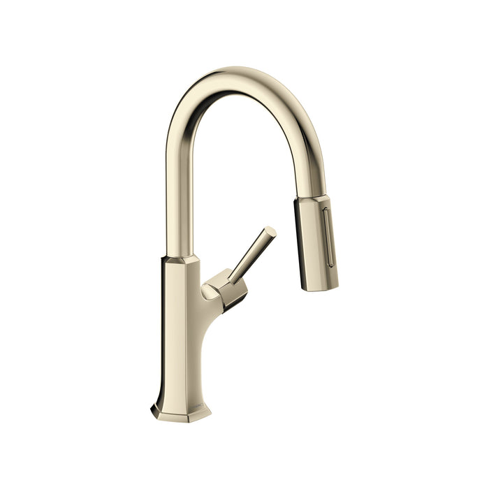 hansgrohe Locarno Prep Kitchen Faucet, 2-Spray Pull-Down, 1.75 GPM, polished nickel