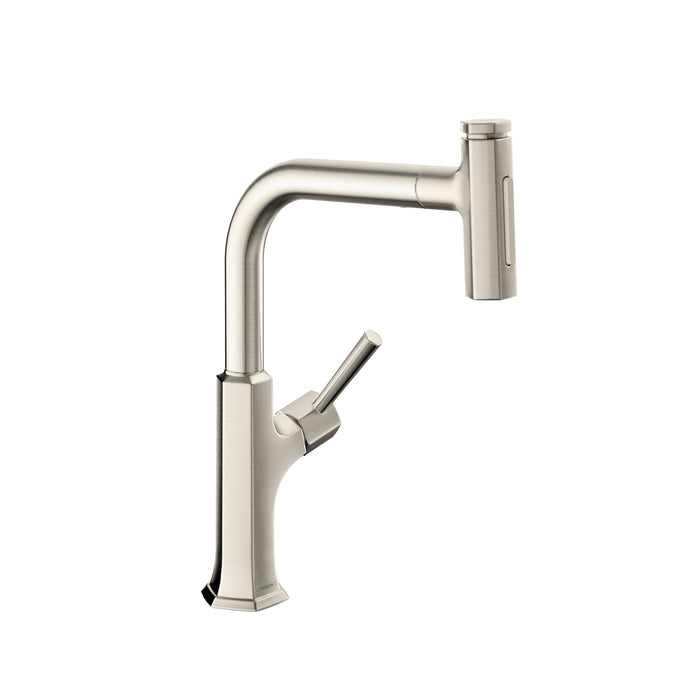 hansgrohe Locarno HighArc Kitchen Faucet, 2-Spray Pull-Out, 1.75 GPM, stainless steel optic