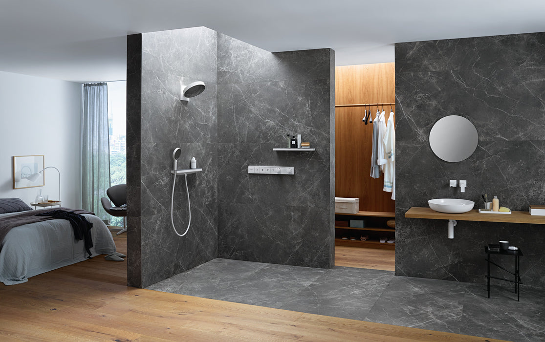 hansgrohe Rainfinity Showerhead 250 3-Jet, 1.75 GPM with RainSelect Thermostatic Trim for 4 Functions, matte white - view 2