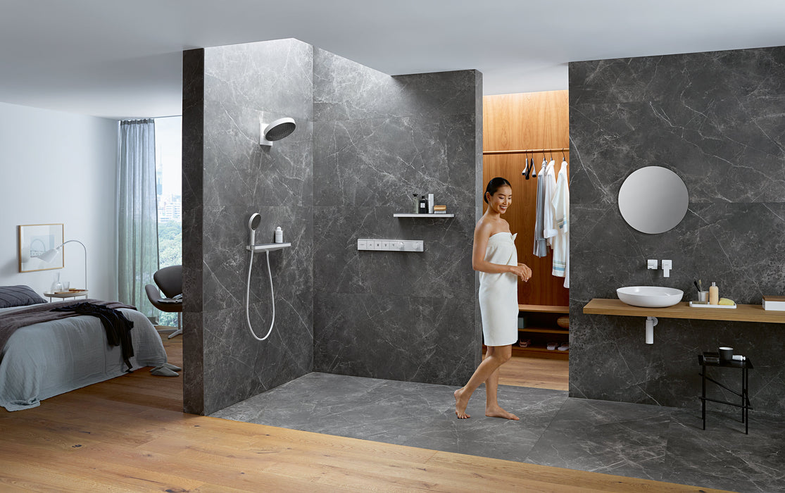 hansgrohe Rainfinity Showerhead 250 3-Jet, 1.75 GPM with RainSelect Thermostatic Trim for 4 Functions, matte white - view 4