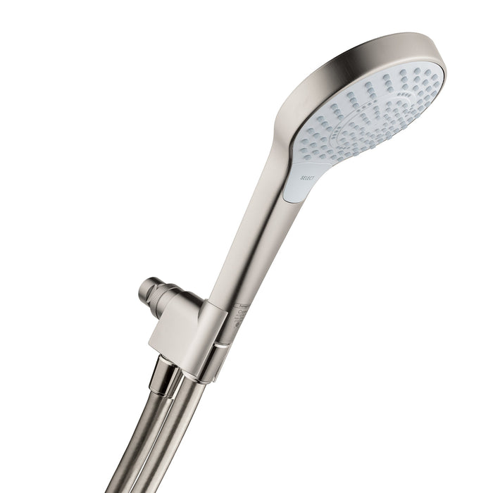 hansgrohe Croma Select S Handshower Set 110 3-Jet, 1.75 GPM, brushed nickel