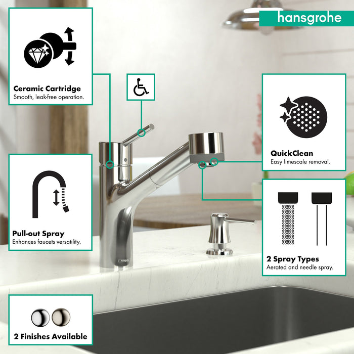 hansgrohe Talis S Kitchen Faucet, 2-Spray Pull-Out, 1.75 GPM