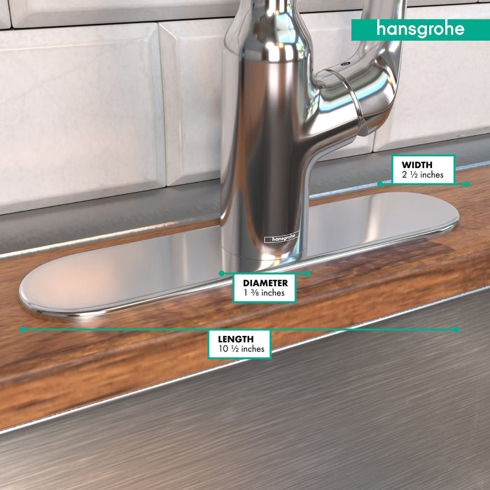 hansgrohe Base Plate for Single-Hole Kitchen Faucets, 10", chrome - view 4